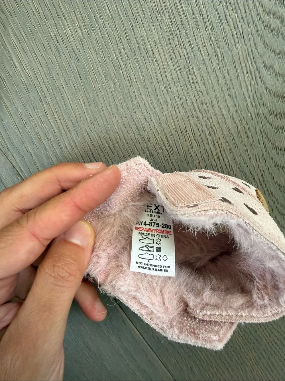next Pink Heart Suede-Look Baby Slip-On Booties